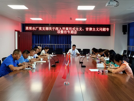 菜壩水廠黨支部召開關(guān)于深入開展形式主義、官僚主義問題專項整治專題會
